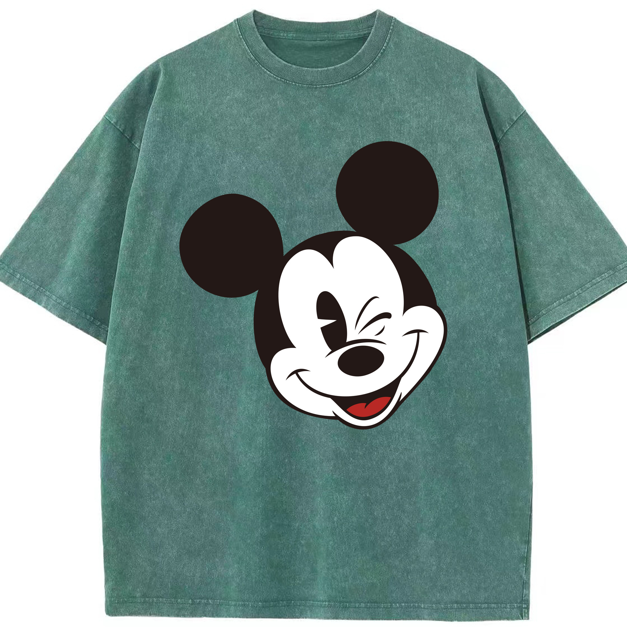 （画像用） ミッキーマウス Mickey Mouse 綿100% ヴィンテージ風 半袖Tシャツ（フロントプリント）